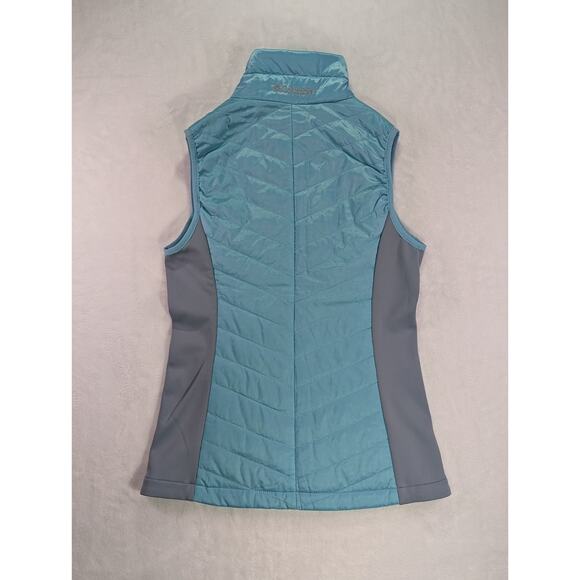 Columbia Omni-Heat Puffer Vest Size XS Teal & Gray Full Zip w/Zipper Pockets - Picture 10 of 13